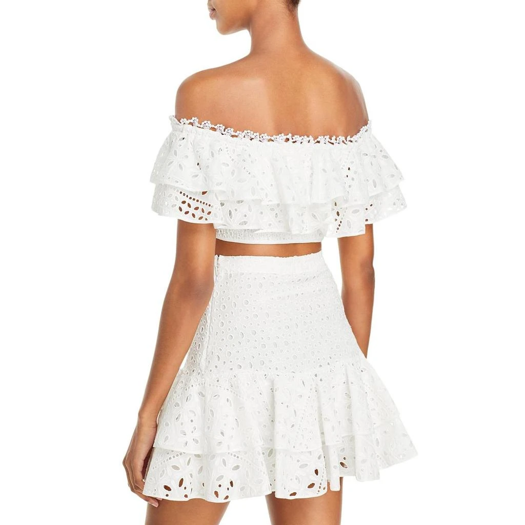 Charo Ruiz Ibiza Barbara Womens Eyelet Ruffled Crop Top 2