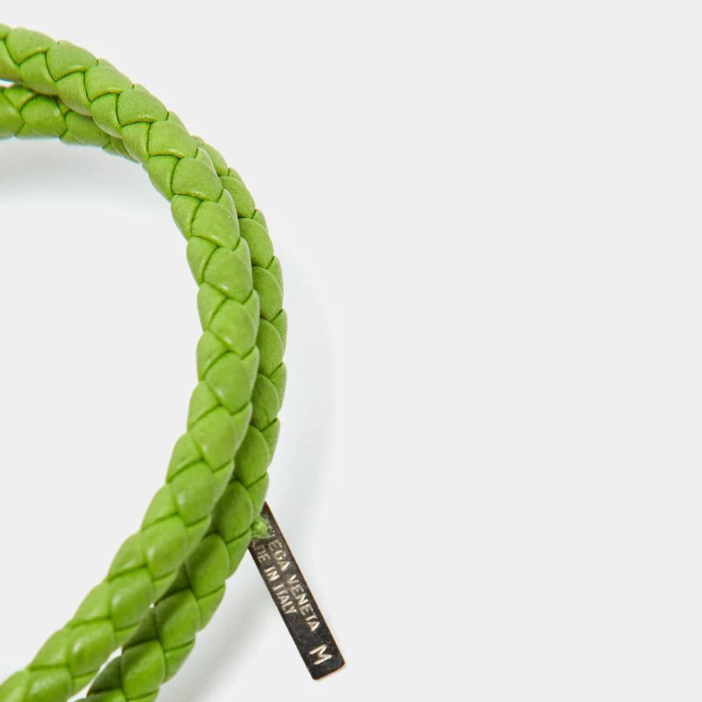 Bottega Veneta Bottega Veneta Green Intrecciato Leather Double Knot Bracelet M 3