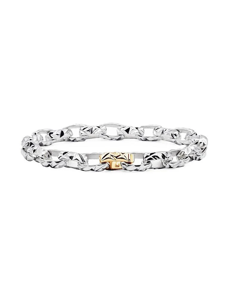 Bernard James Unisex Mirror Macro Sterling Silver Gold-Accented Link Bracelet 1