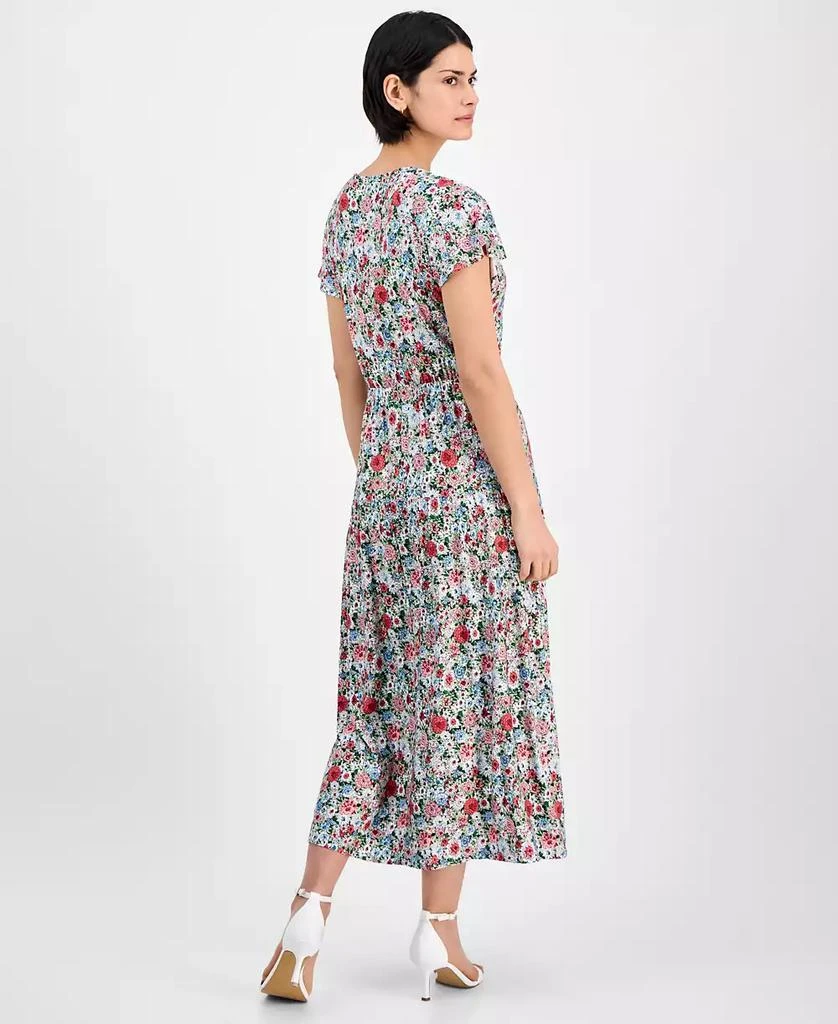 Nautica Jeans Women's Floral-Print Flutter-Sleeve Maxi Dress 5