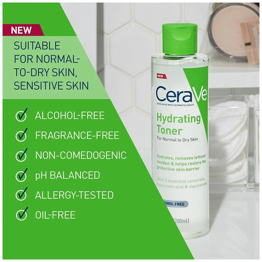 CeraVe Hydrating Toner with Hyaluronic Acid and Niacinamide Unscented 5