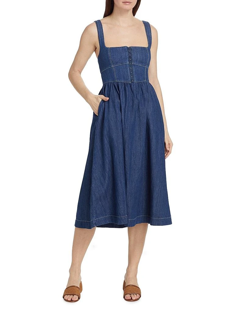 Reformation Tagliatelle Denim Midi-Dress 2