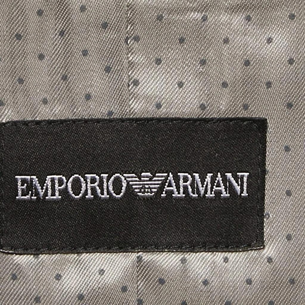 Emporio Armani Emporio Armani Grey Checked Wool Blend Double Breasted Vest S 4