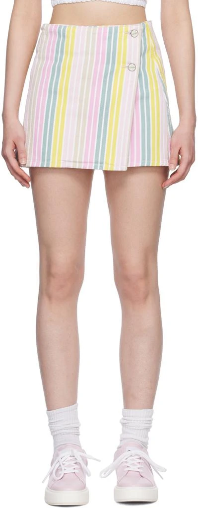 Ganni Multicolor Stripe Denim Miniskirt 1