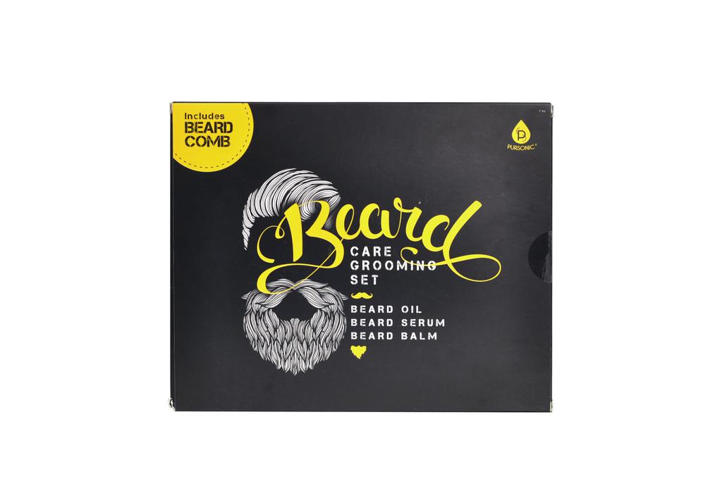 PURSONIC Beard Care Grooming set,Beard Oil,Beard serum,Beard Balm. Includes Beard Comb & Brush