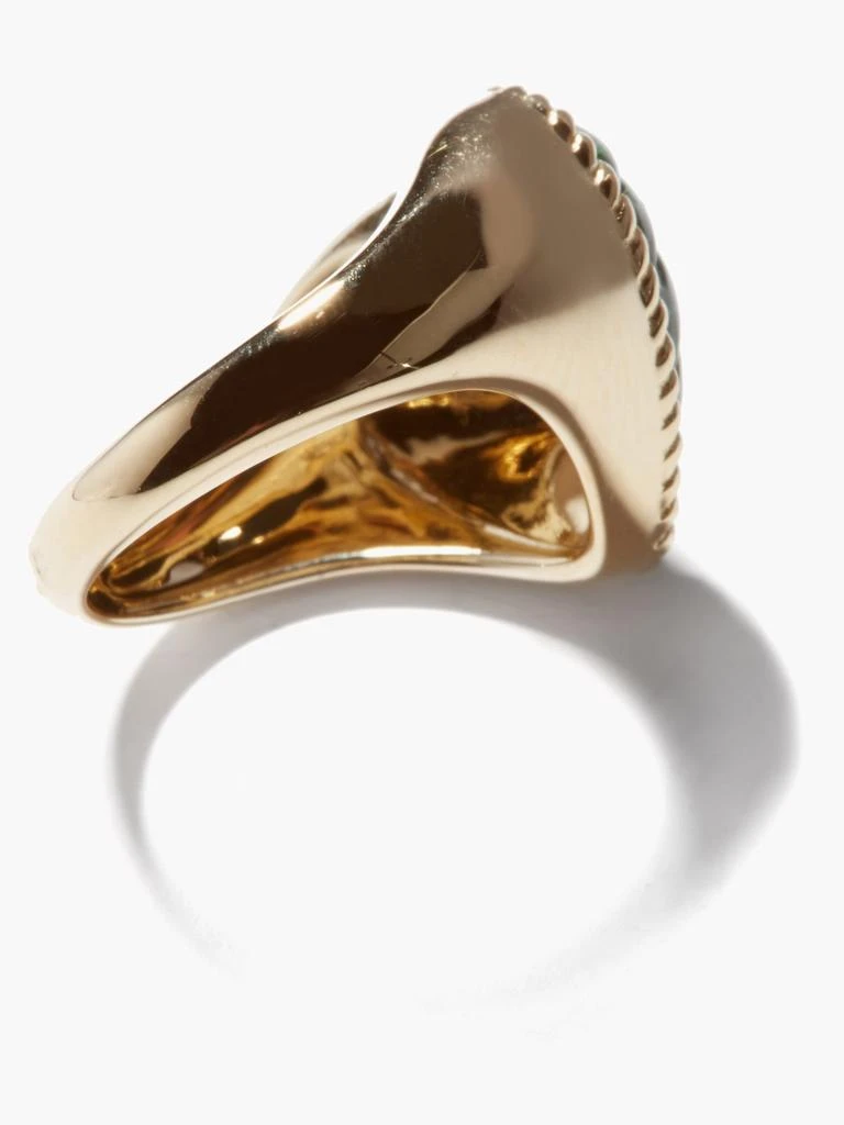 Yvonne Léon Heart malachite & 9kt gold signet ring 5