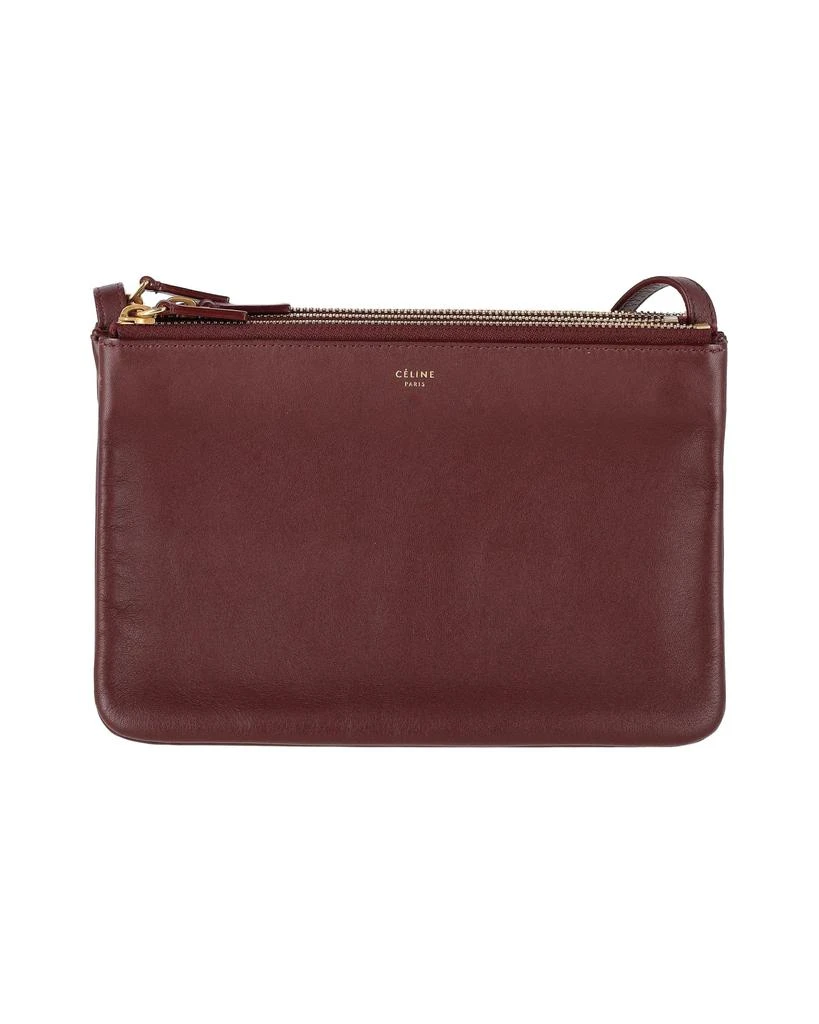 Celine Celine Trio Crossbody Bag in Burgundy Leather 1