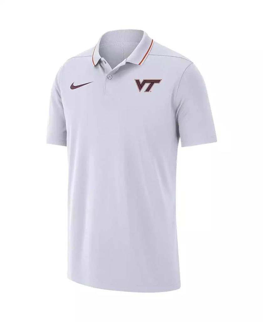 NIKE Men's White Virginia Tech Hokies Coaches Performance Polo Shirt 3