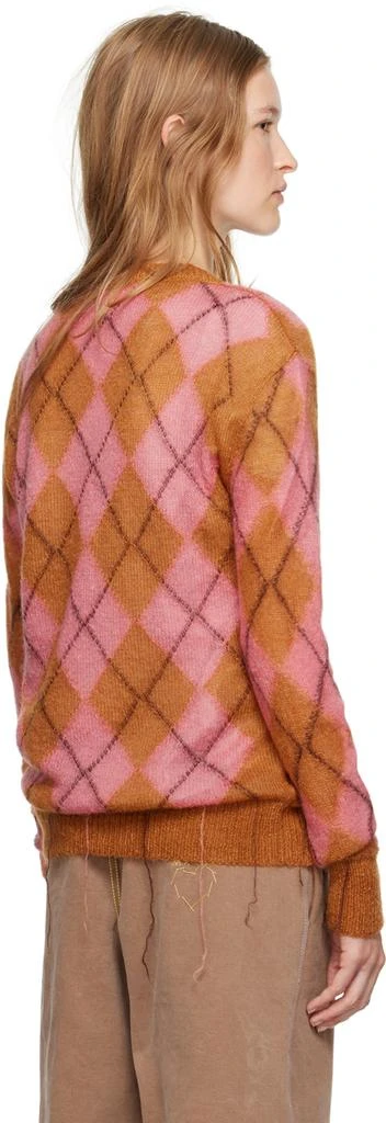 Marni Pink & Brown Argyle Sweater 3