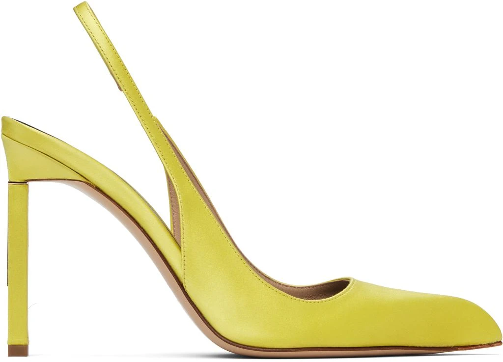 Tom Ford Yellow Satin T Slingback Heels