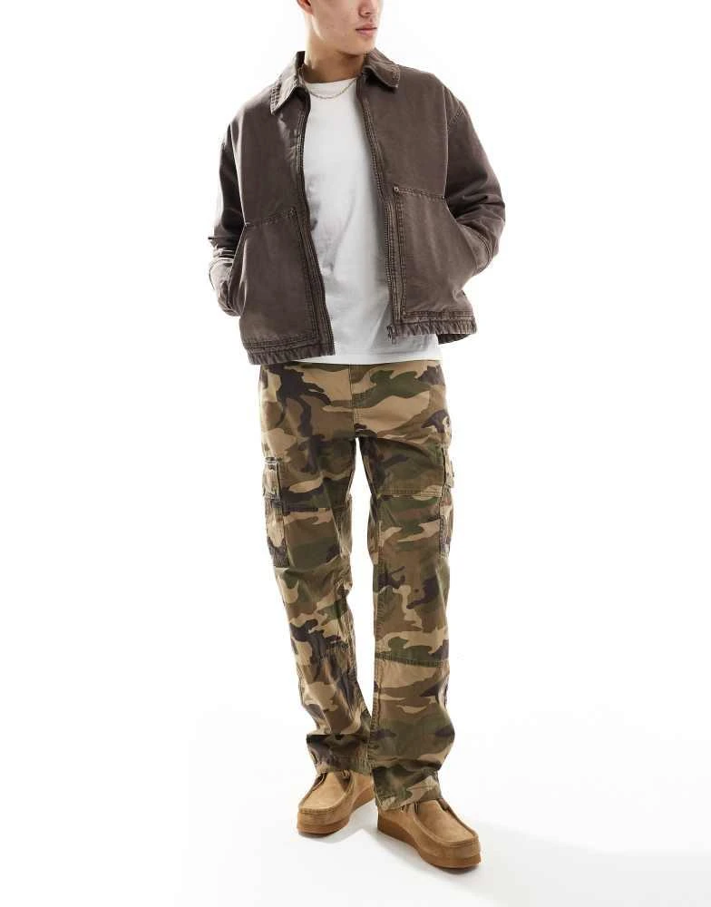 Superdry Superdry Cotton baggy cargo pants in us woodland camo