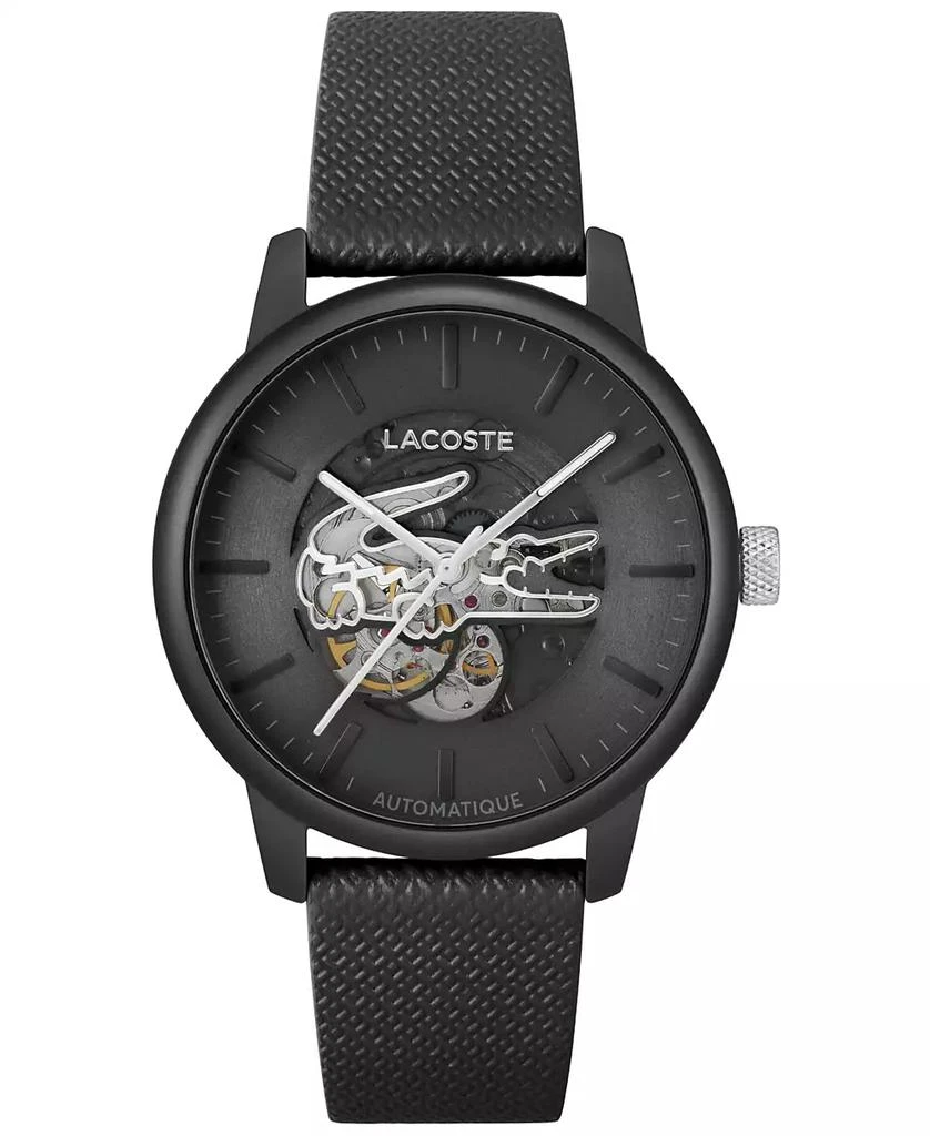 Lacoste Men's L.12.12 Automatique Black Leather Strap Watch 44mm 1