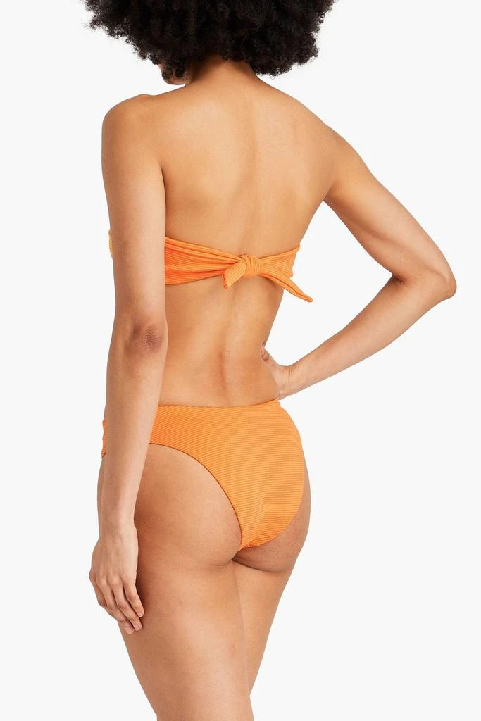 Mara Hoffman Abigail ribbed knotted bandeau bikini top 3