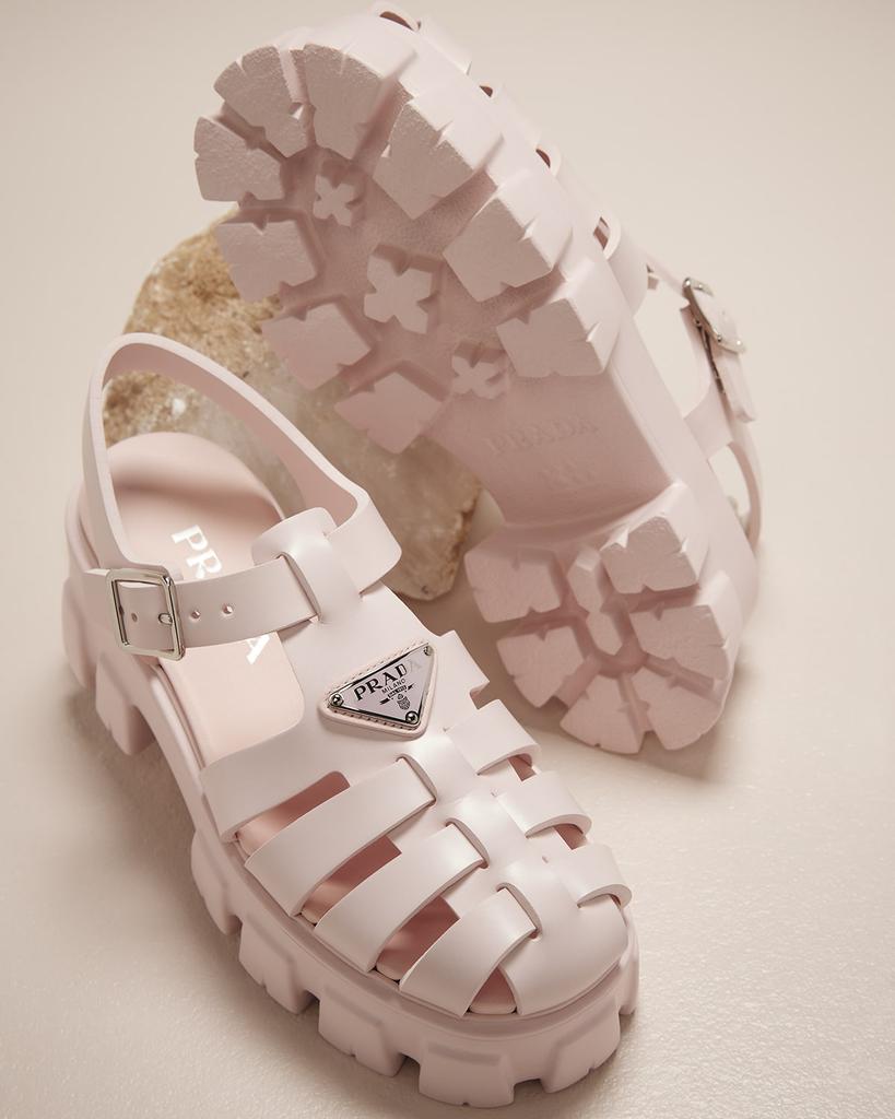 Prada Rubber Logo Chunky-Sole Fisherman Sandals - Shoes