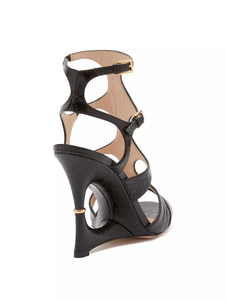 Tom Ford Paradis 105MM Crocodile-Embossed Leather Wedge Sandals 3