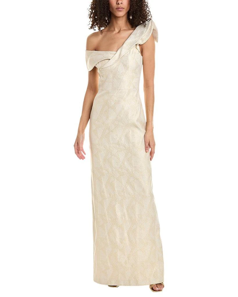 Teri Jon Jacquard Column Gown 1