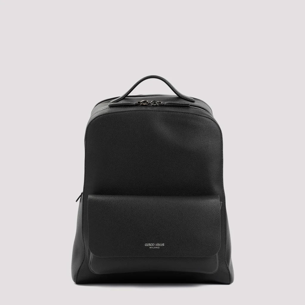 Giorgio Armani Grained Calf Leather Backpack 1