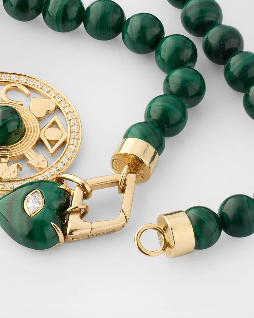 Sydney Evan Malachite Open Icon and Carved Heart Necklace 4