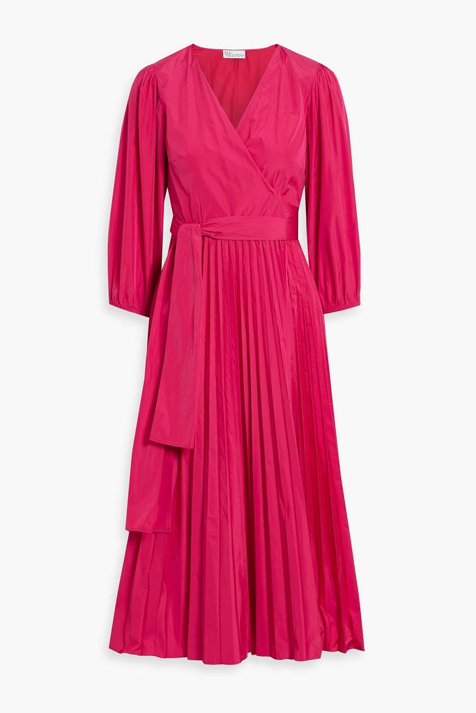 RED Valentino Pleated taffeta midi wrap dress