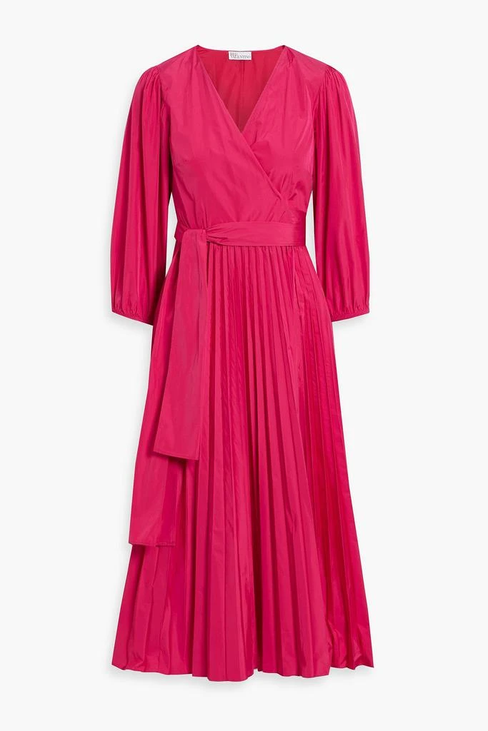RED Valentino Pleated taffeta midi wrap dress 1