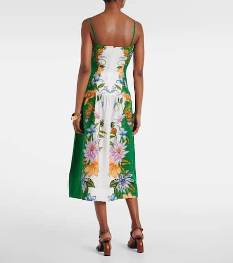 Farm Rio Sweet Bloom linen-blend midi dress 3