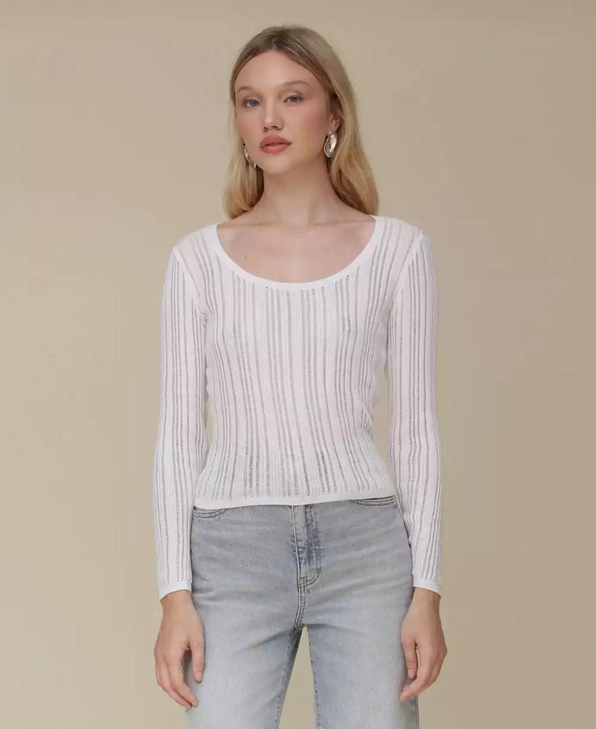 Avec Les Filles Women's Scoop-Neck Pullover Sweater