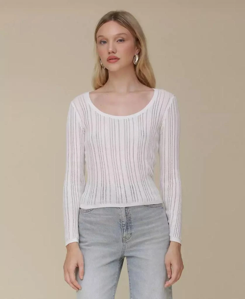 Avec Les Filles Women's Scoop-Neck Pullover Sweater 1