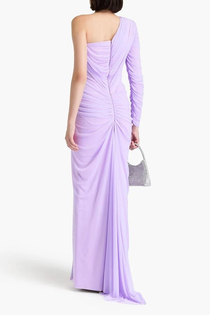 RHEA COSTA One-sleeve ruched tulle gown 3