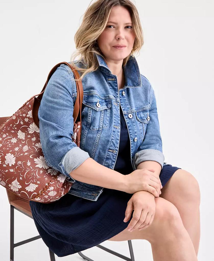 Style & Co Plus Size Square-Neck Tiered Dress, Exclusively at Macy's