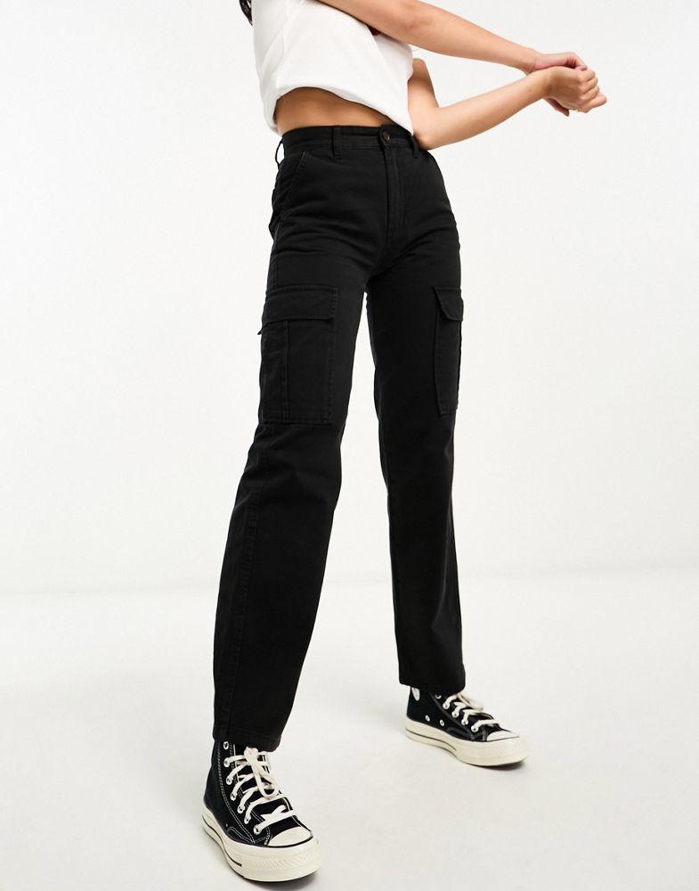 Stradivarius Stradivarius tailored wide leg trouser in black