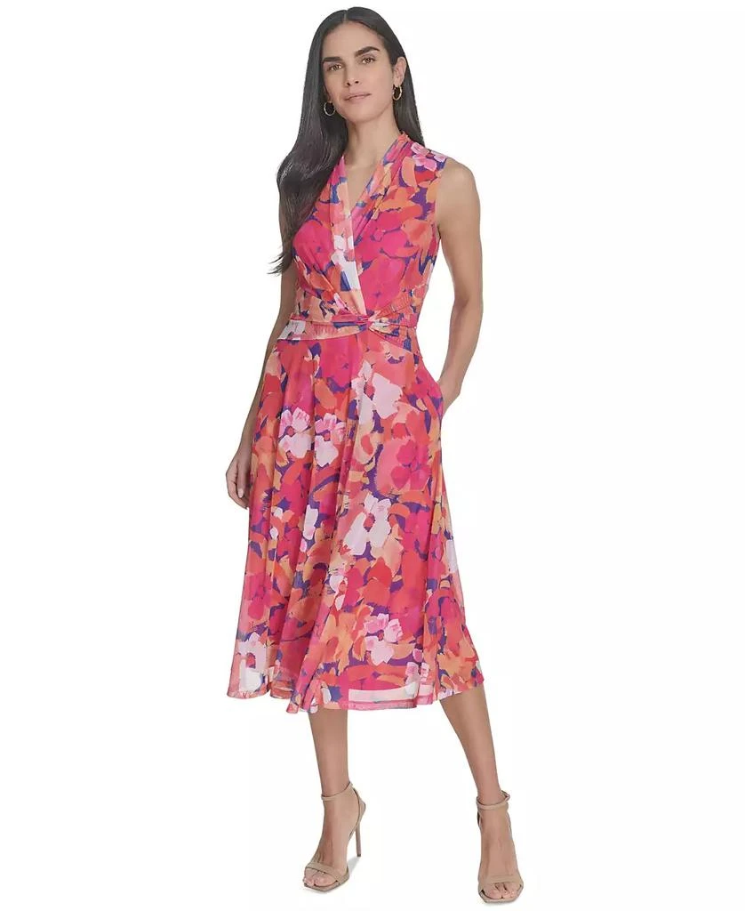 Jessica Howard Petite Floral Surplice-Neck Midi Dress 1
