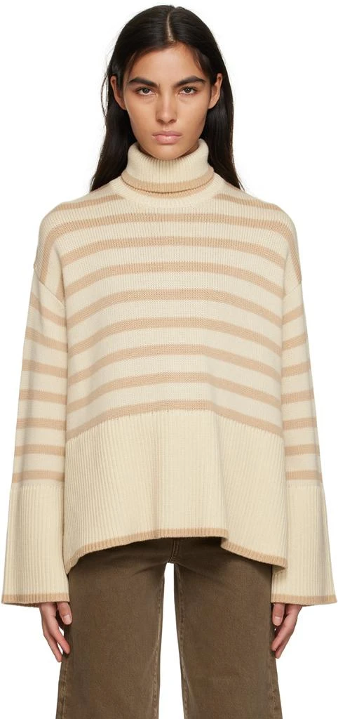 Totême Beige Striped Turtleneck 1