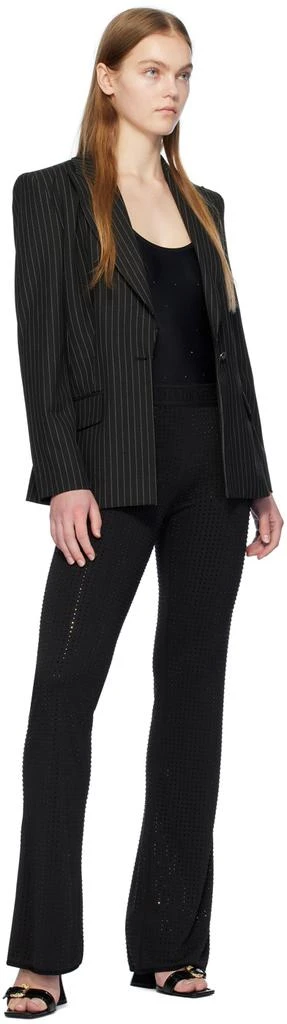 Versace Black Crystal-Cut Leggings 4