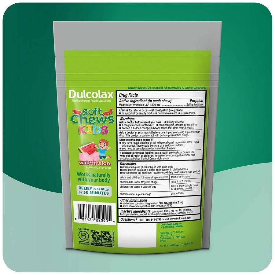 Dulcolax Kids Saline Laxative Soft Chews Watermelon 3