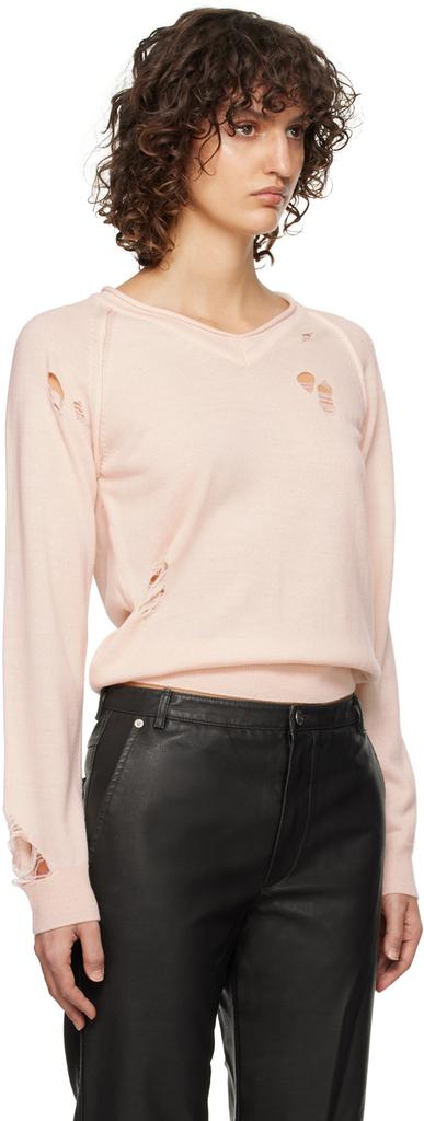TheOpen Product Pink Distressed Sweater