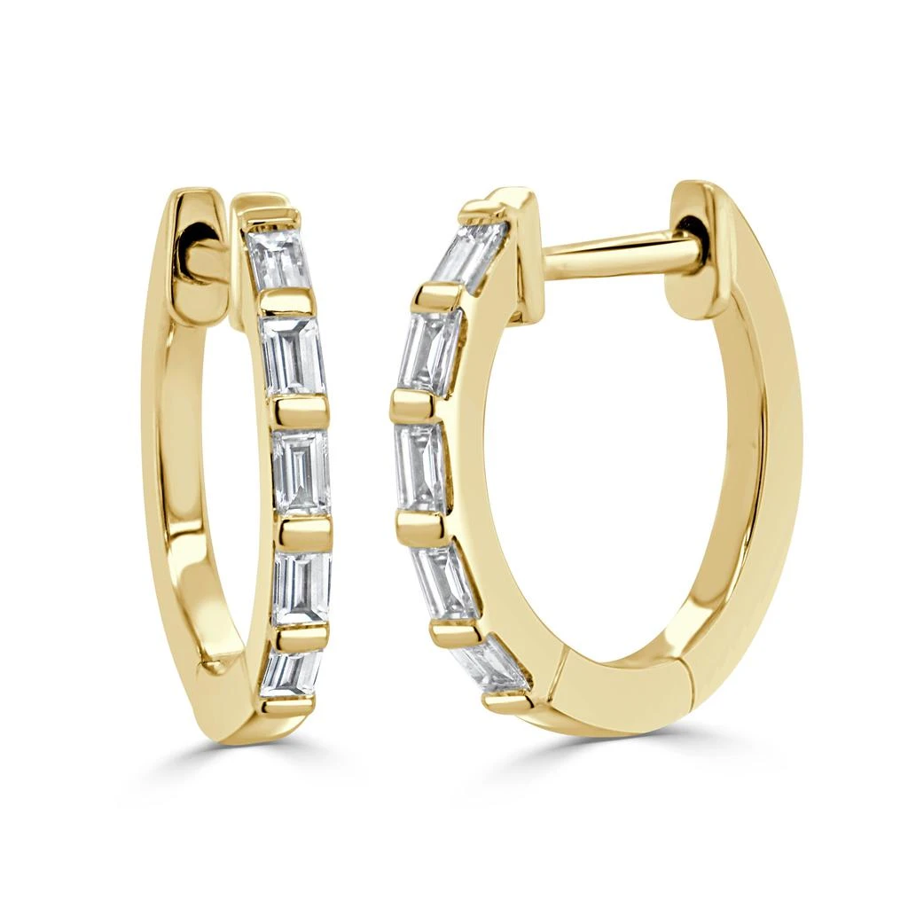 Sabrina Designs 14k Gold & Baguette Diamond Huggie Earrings 4