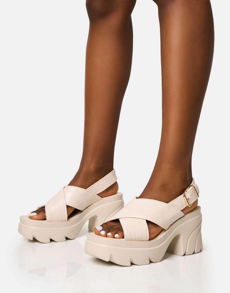 サンダル・ミュール  Public Desire Yuki chunky sondal with western hardware Public Desire Yuki chunky sandal with western hardware in