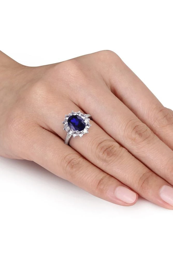 DELMAR Diamond 
Created Sapphire Ring - 0.05 ctw 2