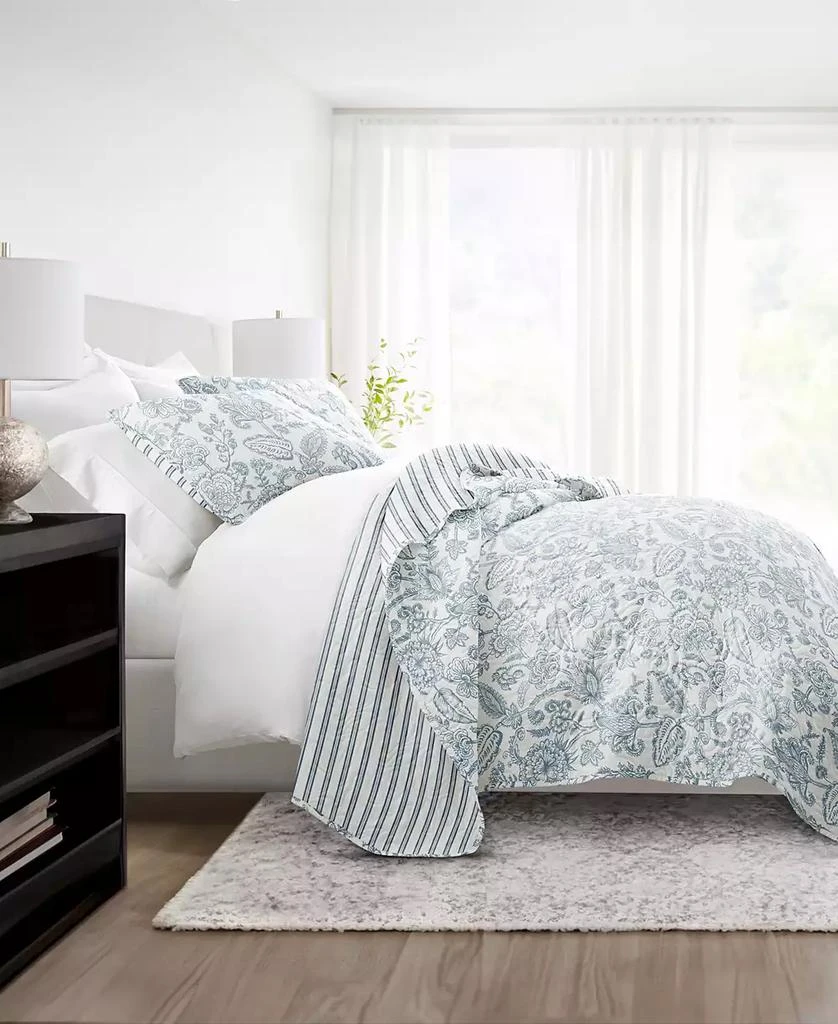 IENJOY HOME Jacobean and Stripe Reversible 2-Pc. Lightweight Quilt Set 5