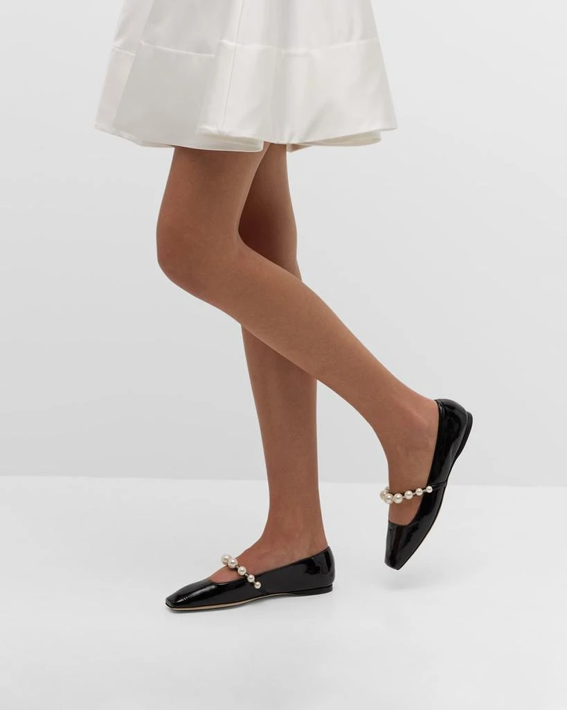 Jimmy Choo Ade Pearly-Strap Patent Ballerina Flats 2