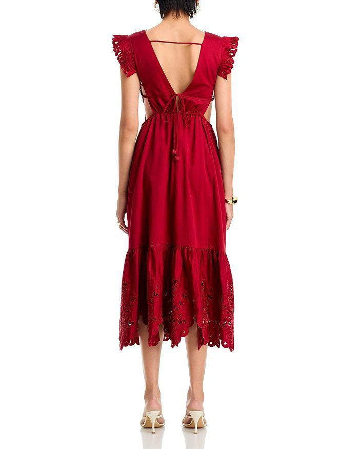 FARM Rio Red Butterfly Midi Dress 4