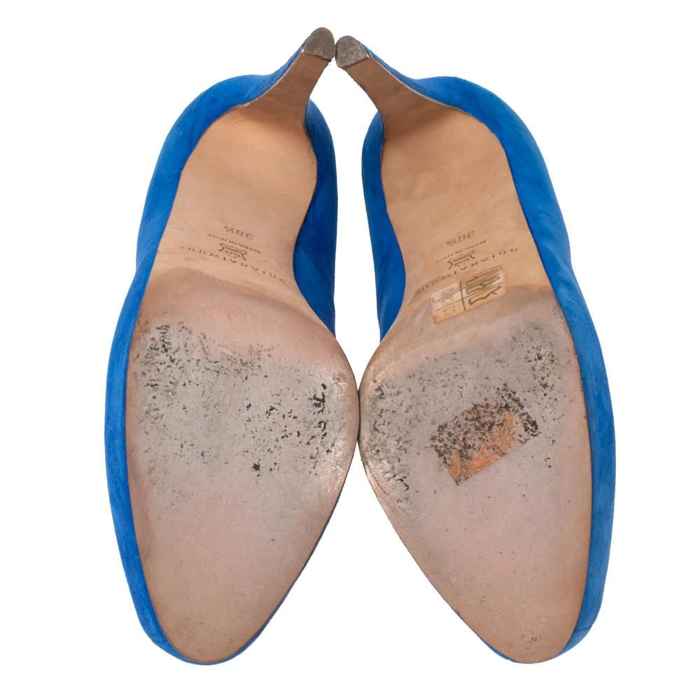 Brian Atwood Brian Atwood Royal Blue Suede Maniac Platform Pumps Size 38.5 6