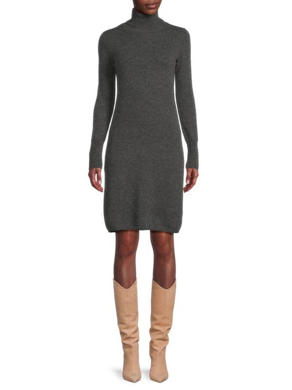 Sofia Cashmere Turtleneck Cashmere Sweater Dress 1