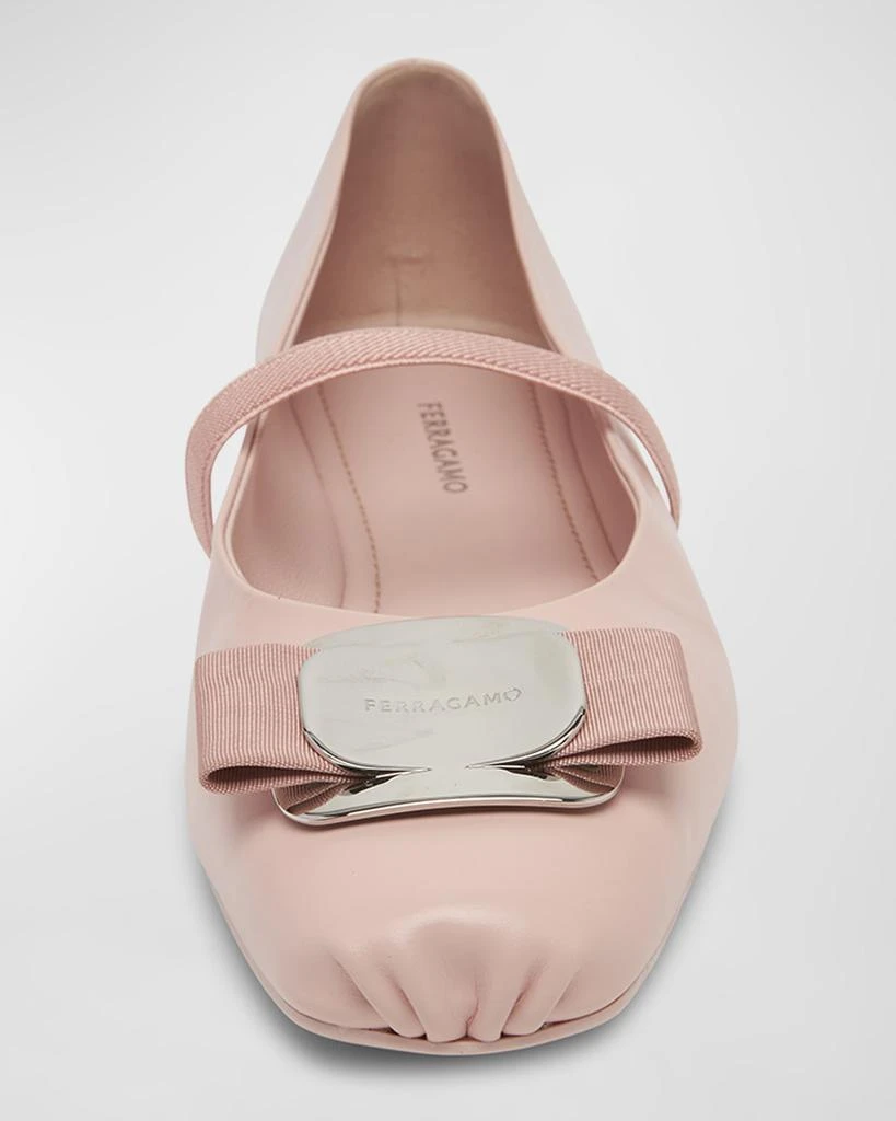 Salvatore Ferragamo Zina Leather Bow Mary Jane Ballerina Flats 6
