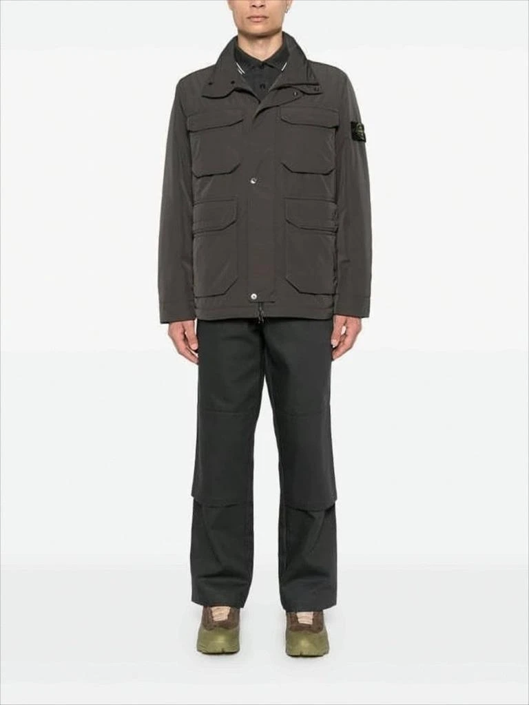 Stone Island High Stand Collar Padded Jacket with Utility Pockets 2