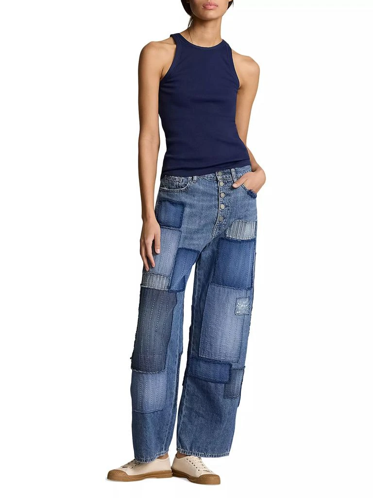 Ralph Lauren High-Rise Cropped Patchwork Jeans 2