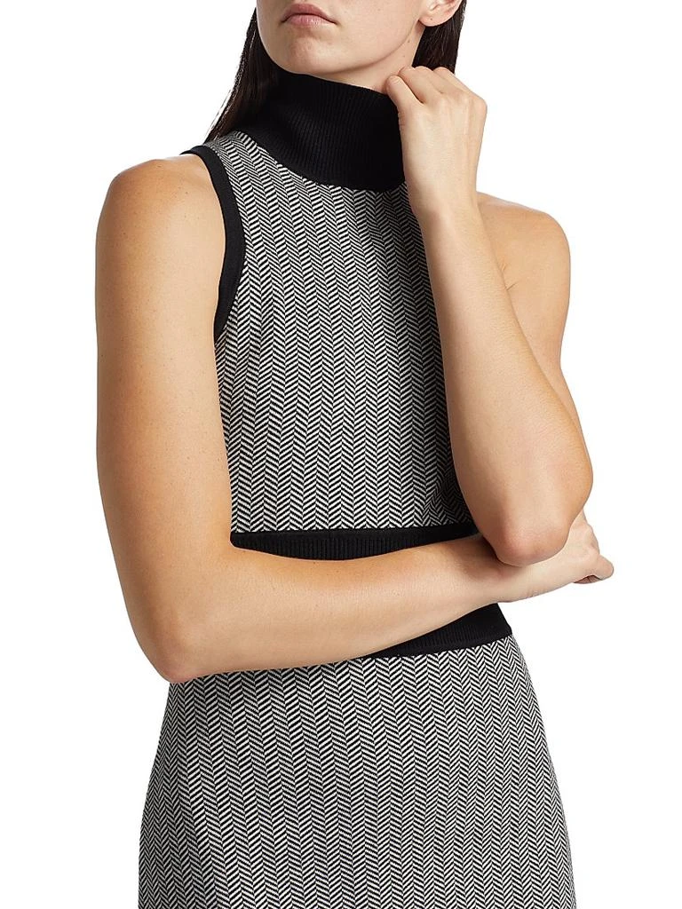 Toccin Shelby Herringbone Mock Turtleneck Dress 6