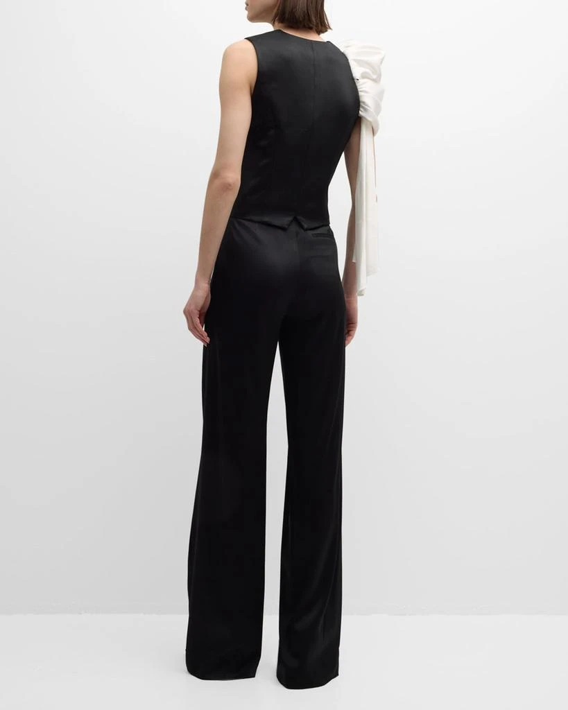 Hellessy Stahl Mid-Rise Contrast Ribbon Wide-Leg Pants 4