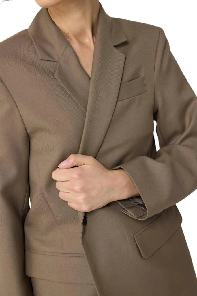 Almina Concept Oversized Wool Blazer In Khaki 4