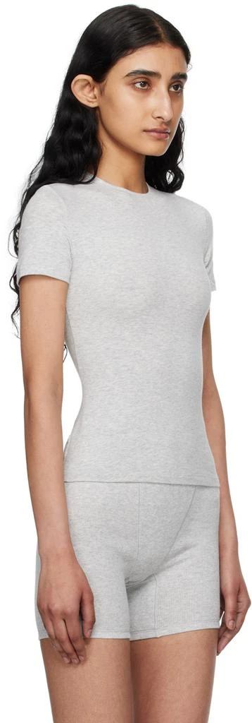 SKIMS Gray Cotton Jersey T-Shirt 4